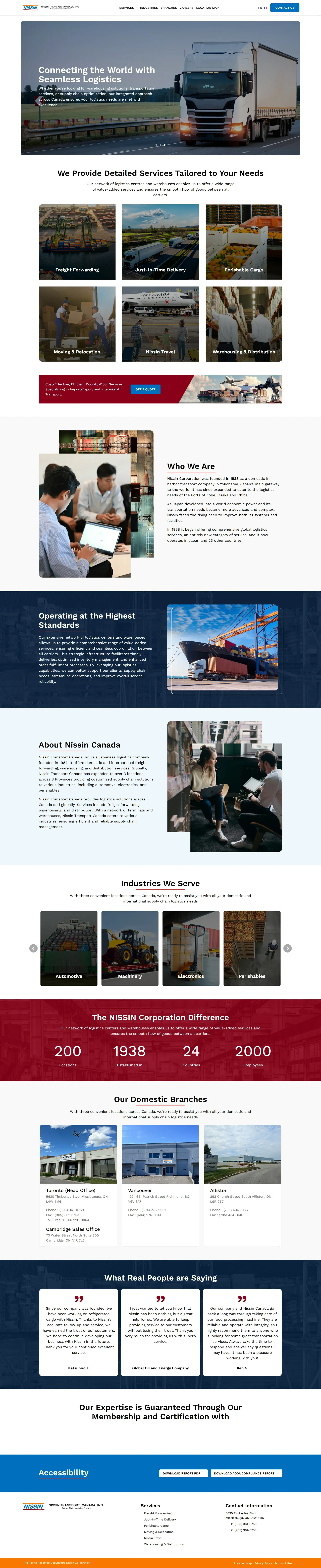 Web Design Success for Nissin Transport Delivered Results Web Design Success for Nissin Transport Delivered Results