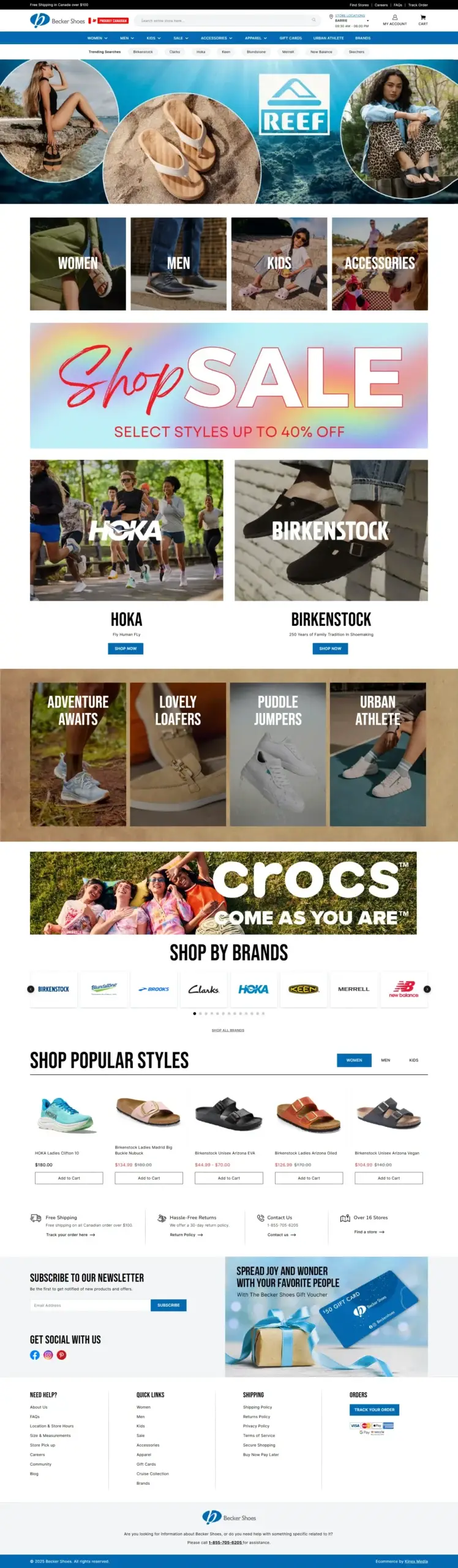 Web Design Success for Becker Shoes Delivered Results