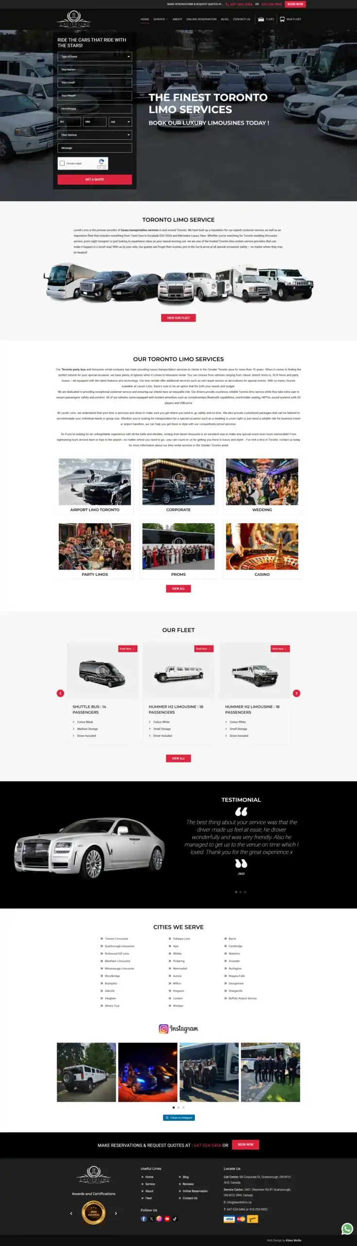 Web Design Success for Lavish Limo Delivered Results