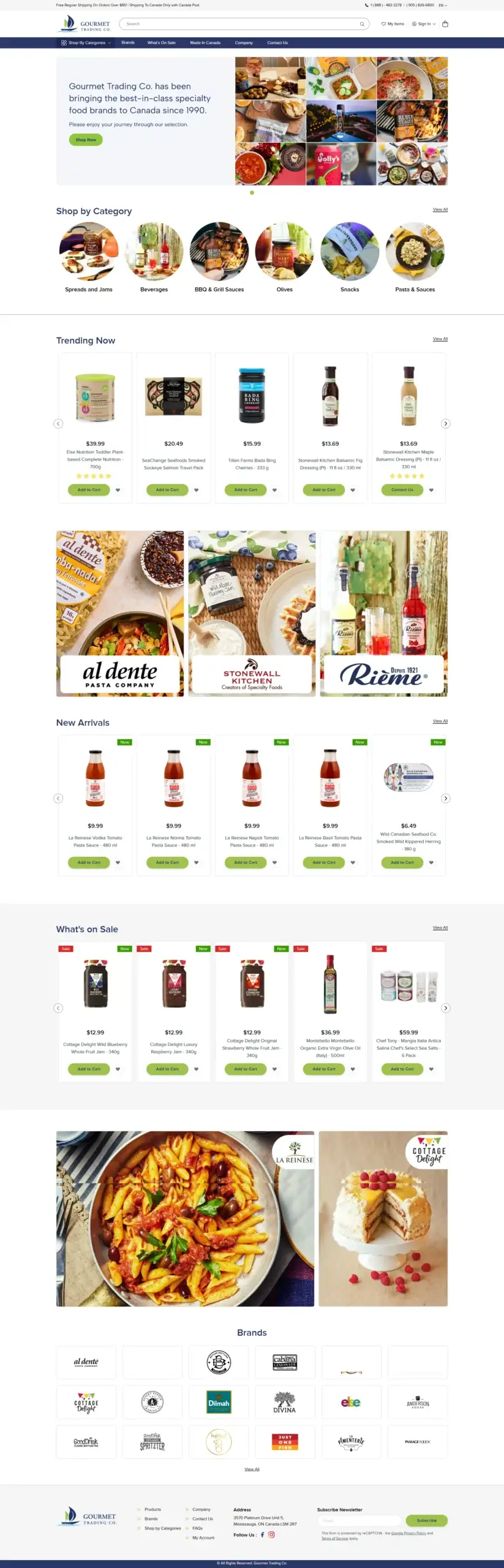 Web Design Success for Gourmet Trading Co Delivered Results