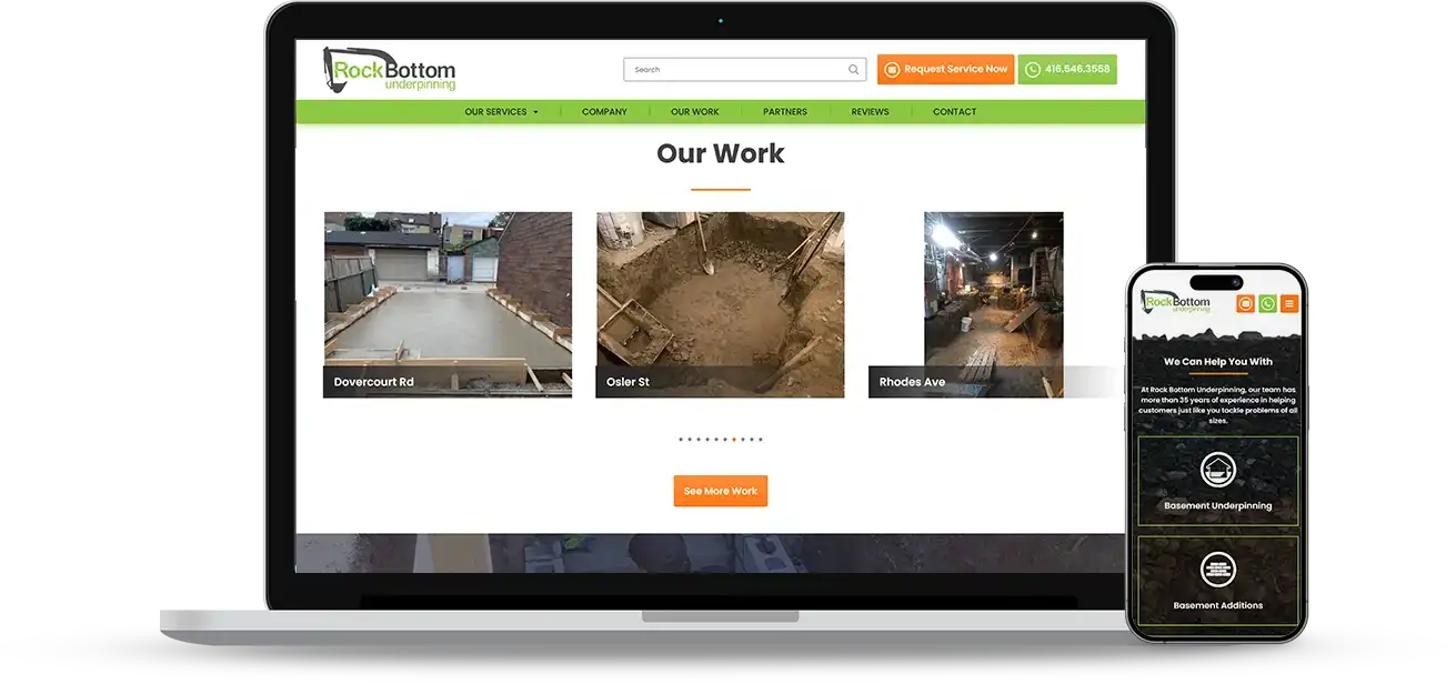 Web Design Challenges Faced By Rock Bottom Underpinning