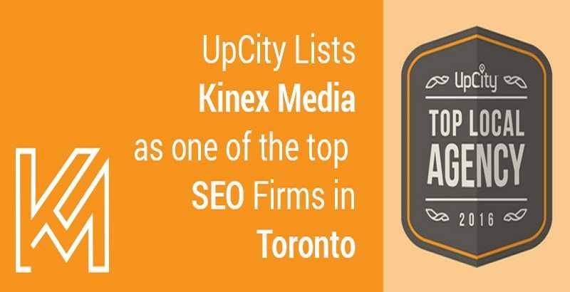 UpCity Lists Kinex Media as one of the top SEO Firms in Toronto