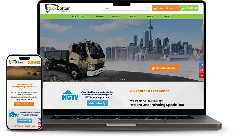 Rock Bottom Underpinning Web Design Case Study