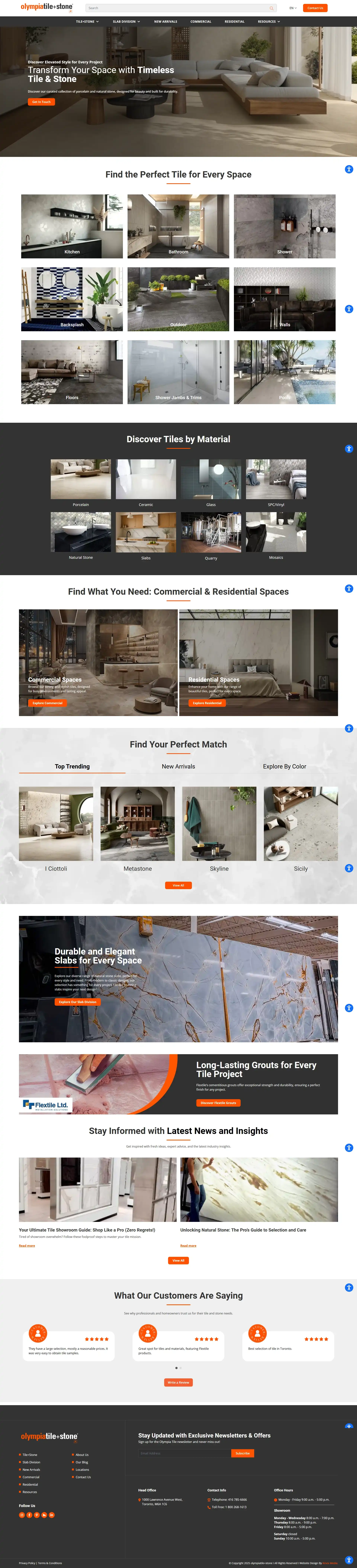 Web Design Success for Olympia Tile Delivered Results