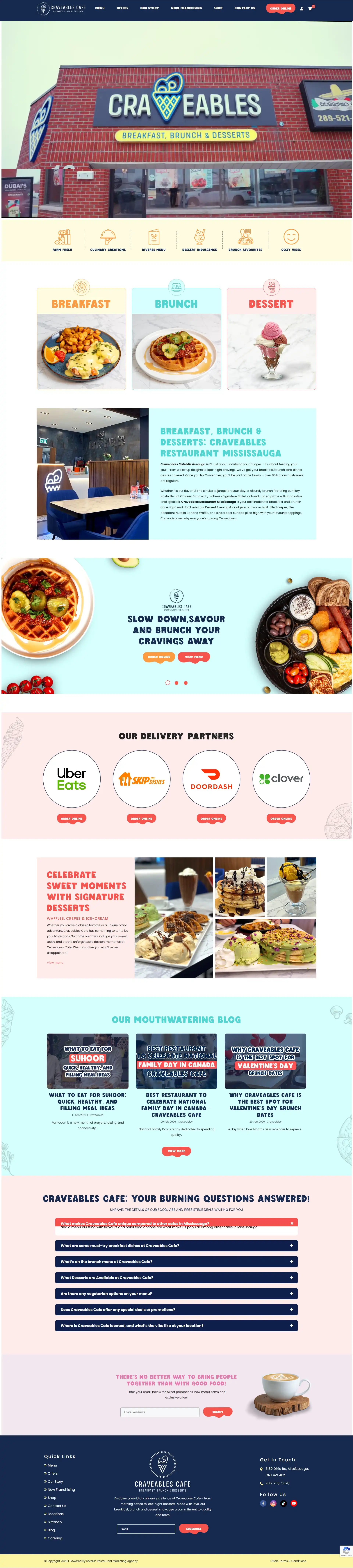 Web Design Success for Craveables Cafe Delivered Results