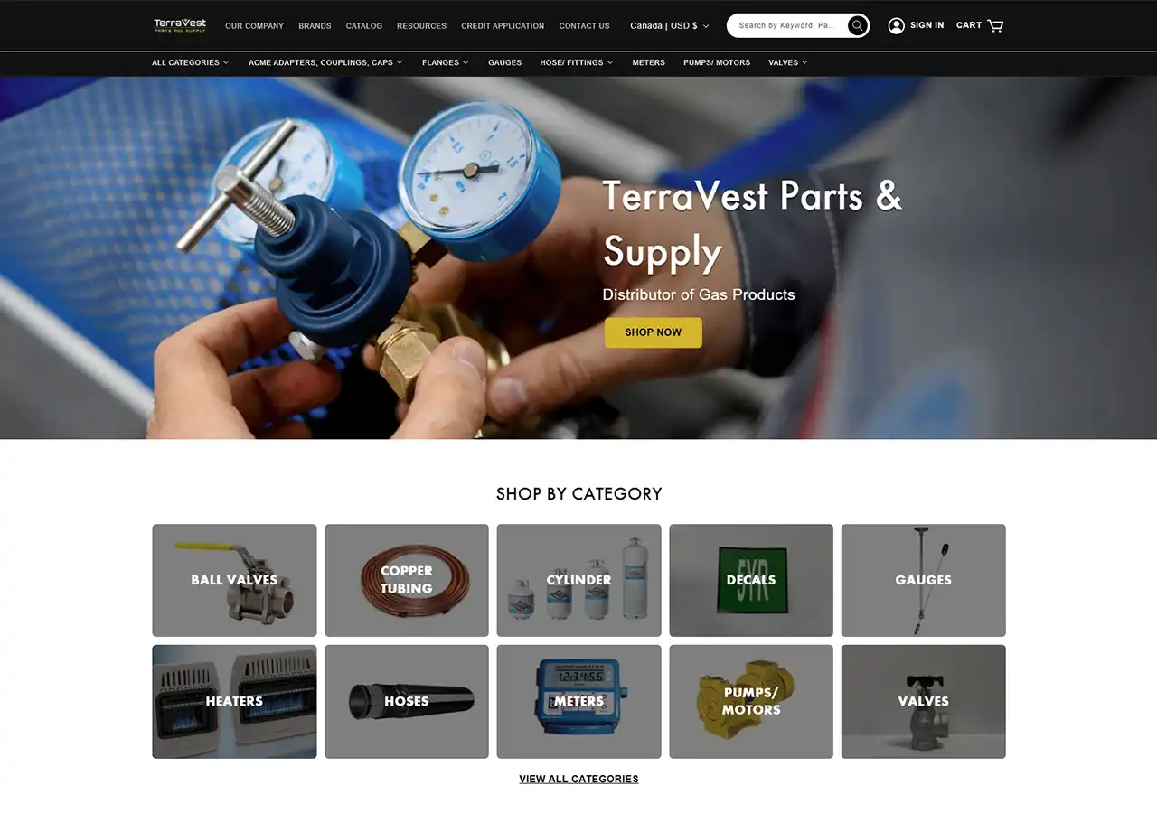 Terravest Parts and Supply Banner