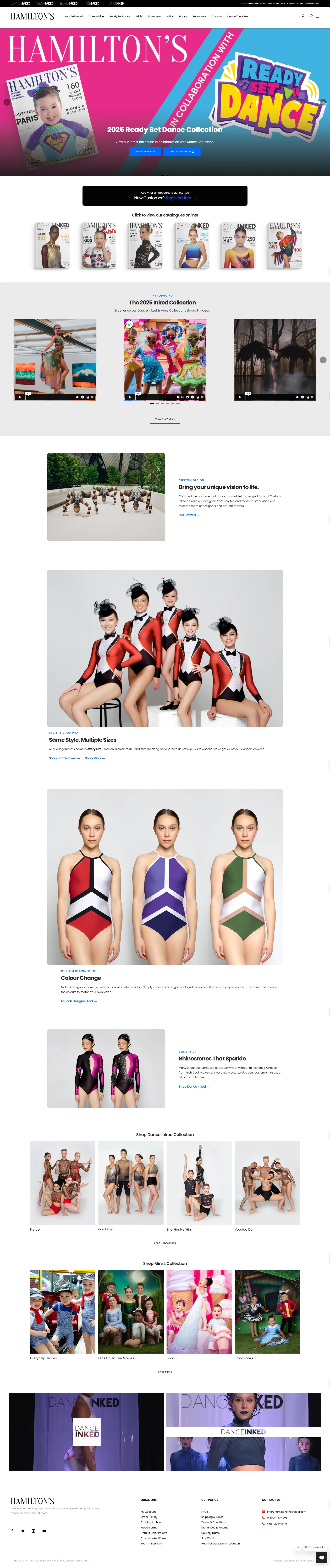 Web Design Success for Hamiltons Theatrical Delivered Results