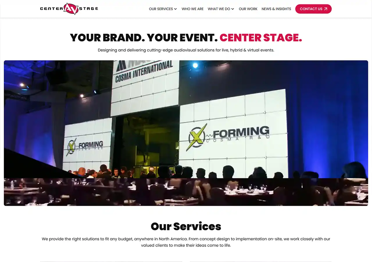 Center Stage AV Banner Center Stage AV Banner