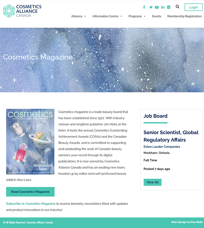 Cosmetics Alliance Committee Member Portal Features: